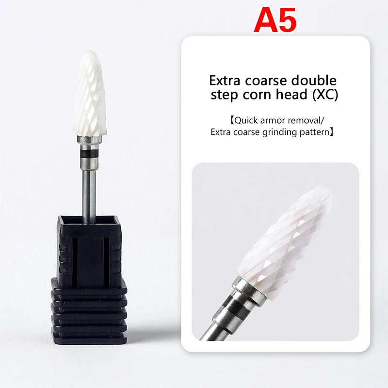 Ceramic Milling Cutter Nail Drill Bit Electric Manicure Pedicure Mill Bits Machine Files Nail Art Tools Equipment Peaceful Pleasures Health and Wellness A5
