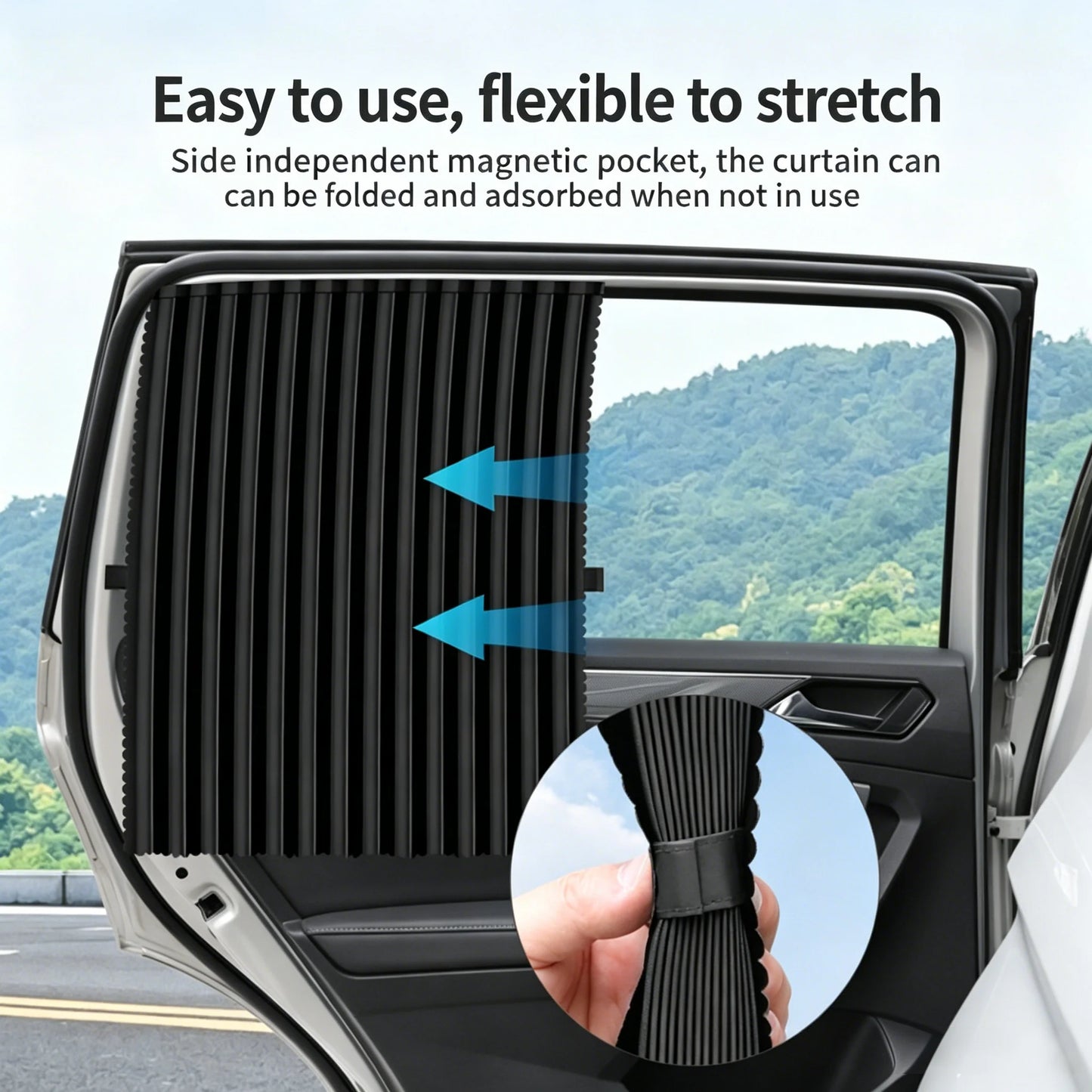 1/2Pcs Magnetic Car Side Window Sun Shade Curtains Privacy Design Sun Protection Sunshade Anti-Glare UV-Blocking Curtain Peaceful Pleasures Health and Wellness