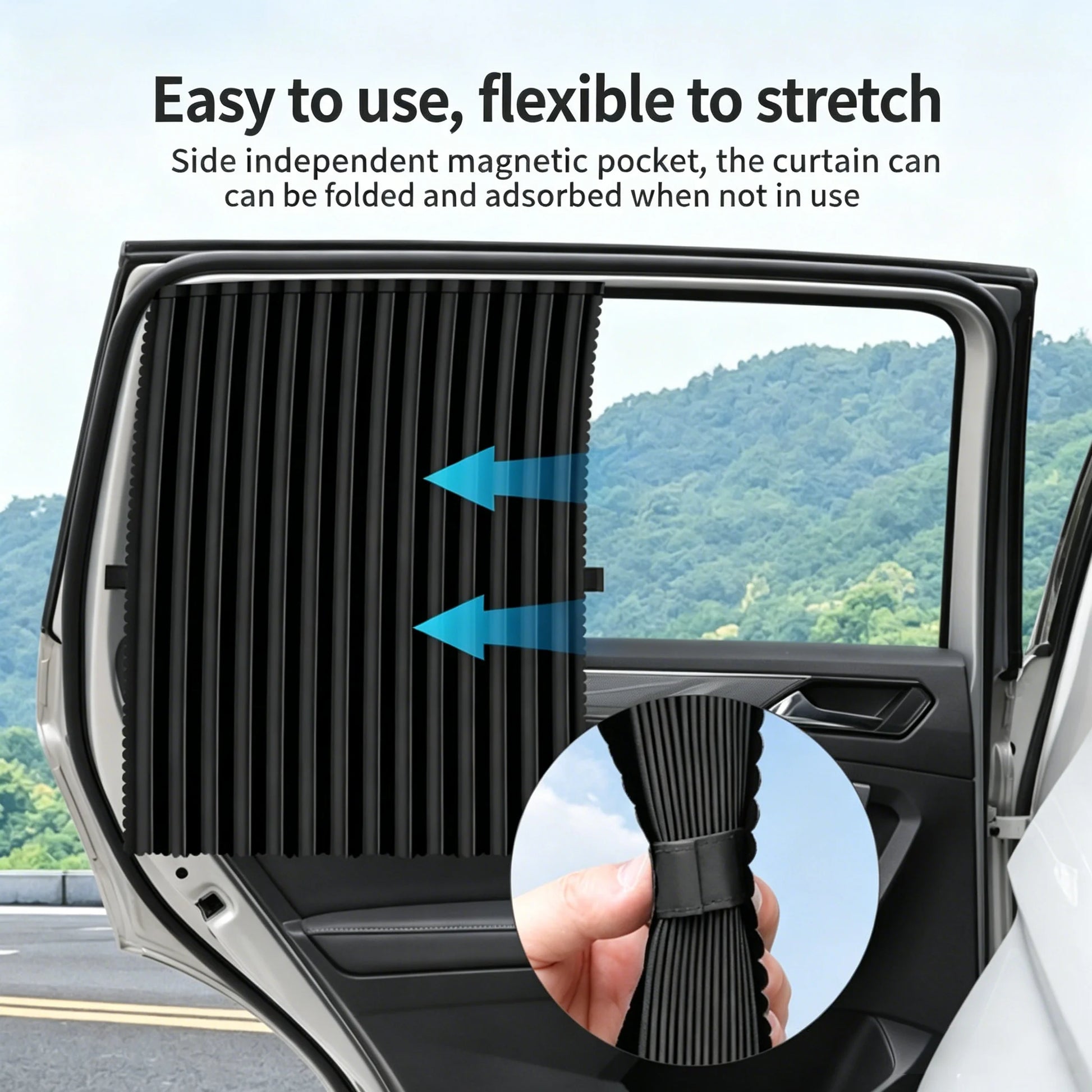 1/2Pcs Magnetic Car Side Window Sun Shade Curtains Privacy Design Sun Protection Sunshade Anti-Glare UV-Blocking Curtain Peaceful Pleasures Health and Wellness