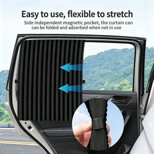 1/2Pcs Magnetic Car Side Window Sun Shade Curtains Privacy Design Sun Protection Sunshade Anti-Glare UV-Blocking Curtain Peaceful Pleasures Health and Wellness