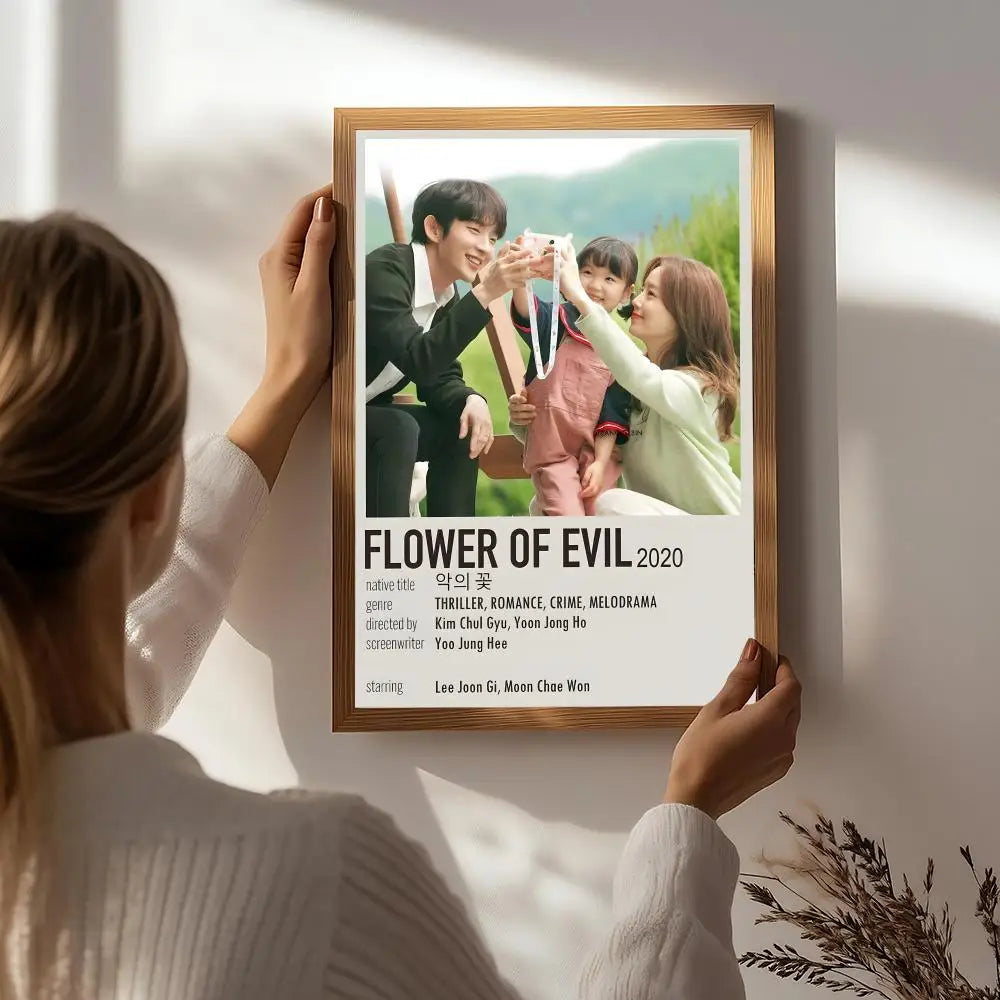 Drama F-Flower of Evil Poster HD Self Adhesive Waterproof Wall Art Ideal for Home Office Dorm Bedroom Great Gift Peaceful Pleasures Health and Wellness White6 21X30cmNoframe