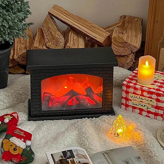 Christmas Fireplace LED Flame Table Lamp | Holiday Home Décor LED Flame Table Lamp Peaceful Pleasures Health and Wellness