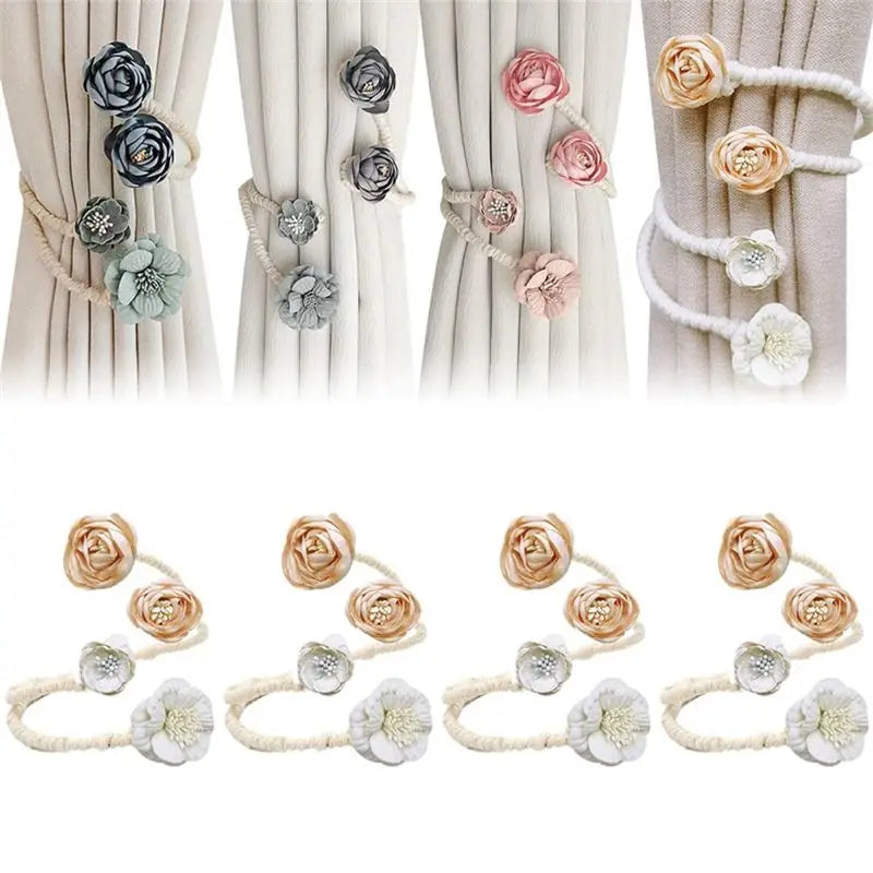 A36T-Flower Curtain Tie Curtain Buckle Versatile Living Room Punch-Free Tie Rope Suitable For A Variety Of Styles Peaceful Pleasures Health and Wellness