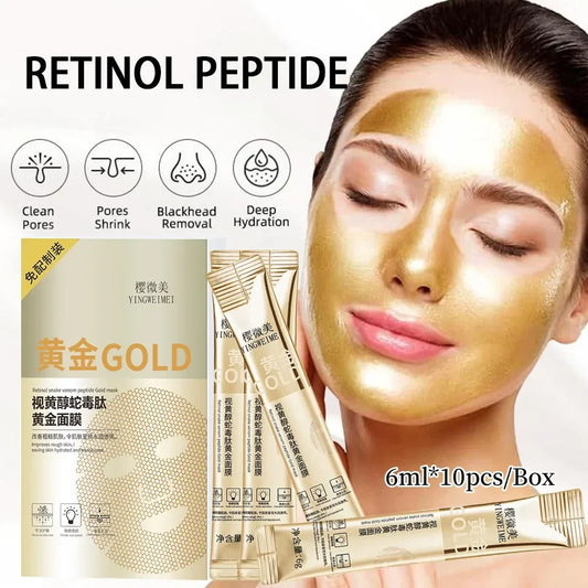 Retinol Gold Peptide Peel-Off Face Mask – 10 Pcs | Pore Refining Peel-Off Face Mask Oasis Select 3 Box