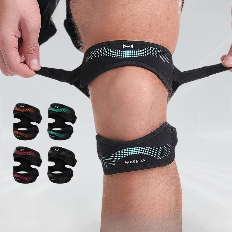 1Pc Soft Adjustable Double Patellar Band Knee Support Breathable Knee Patella Stabilizer Strap Comfortable Knee Protector Peaceful Pleasures Health and Wellness