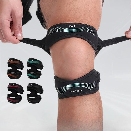 1Pc Soft Adjustable Double Patellar Band Knee Support Breathable Knee Patella Stabilizer Strap Comfortable Knee Protector Peaceful Pleasures Health and Wellness