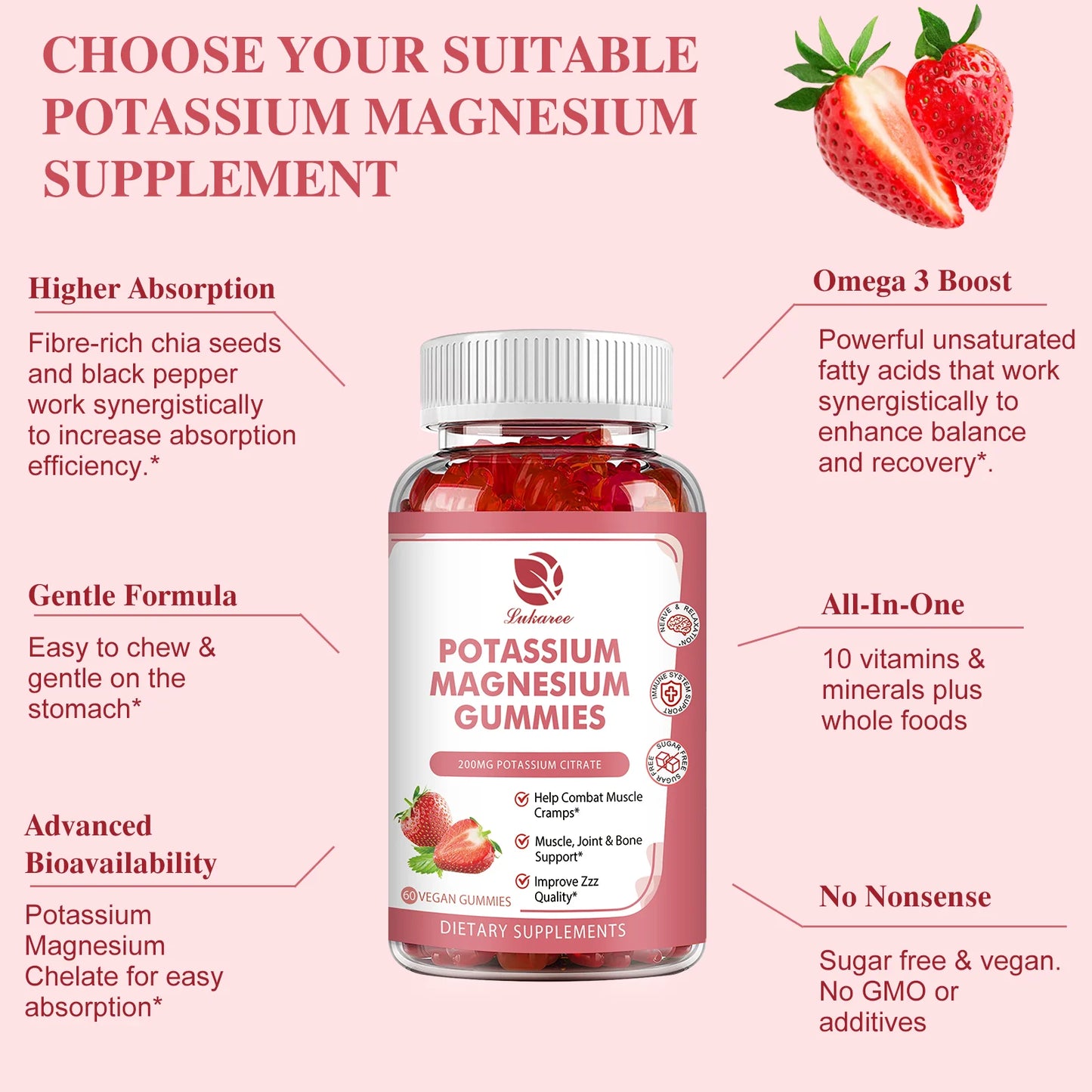 Mulittea Potassium Magnesium Gummies – 10-in-1 Formula for Energy & Leg Cramps Multivitamin Supplement Peaceful Pleasures Health and Wellness