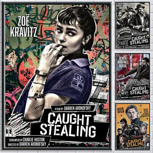 C-Caught Stealing Movie Poster – HD Self-Adhesive Wall Art Movie Wall Poster Peaceful Pleasures Health and Wellness