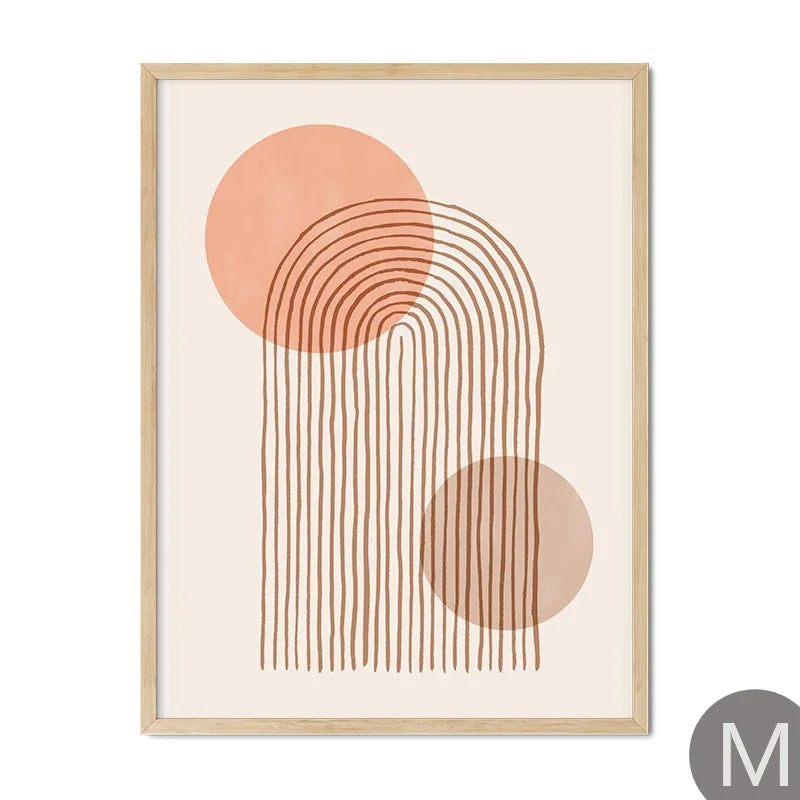 Bear Abstract Rainbow Boho Canvas Wall Art Print | Unframed