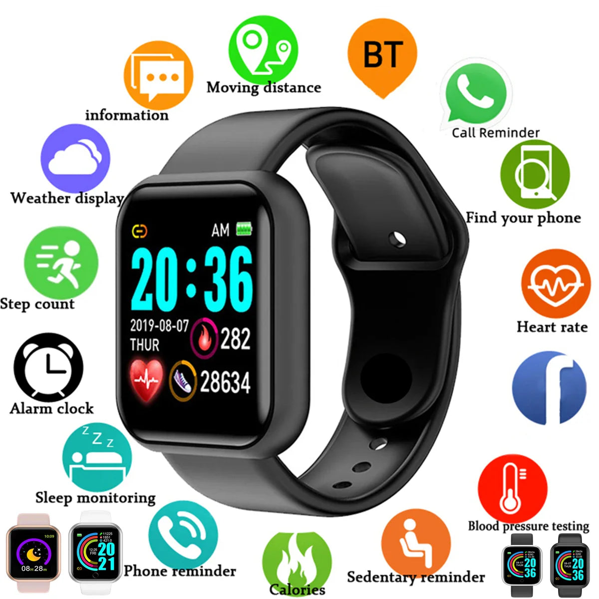 CHAONB Smart Watch – Fitness Tracker, Heart Rate & Music Control