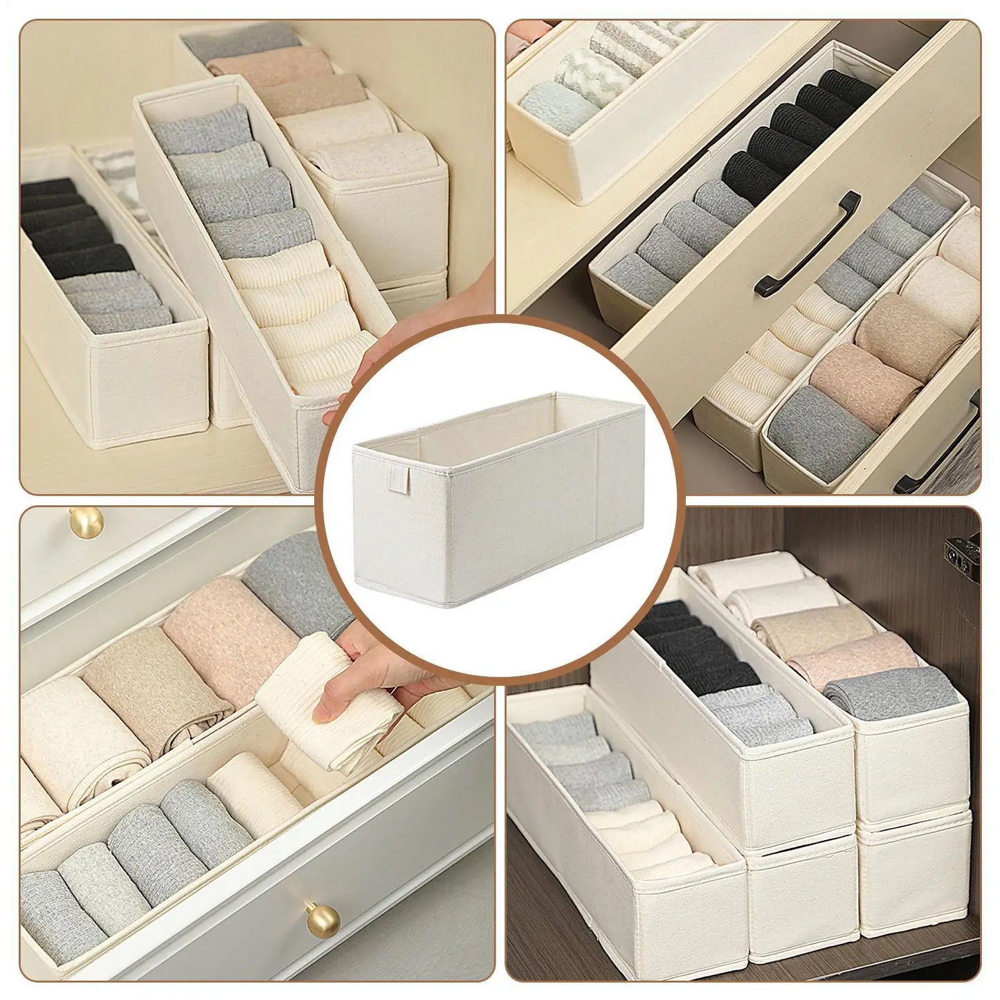 Fabric Drawer Organizer Box for Underwear, Bras & Socks
