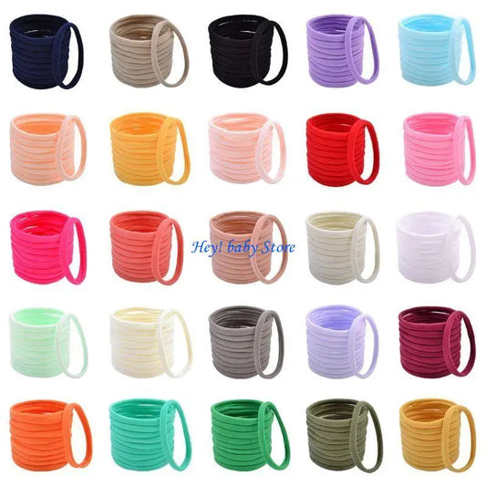 20-Pack Baby Girl Nylon Hairbands – Newborn to Toddler Mix Colors Baby Hair Accessories Peaceful Pleasures Health and Wellness