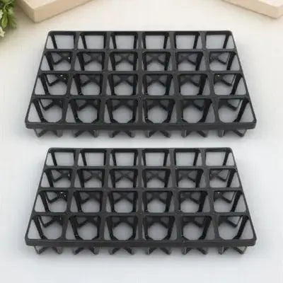 2Pcs Gardening Plant Germination Tray Racks Plastic Nursery Storage Racks 24 Grids for Seedling Starter and Potting Peaceful Pleasures Health and Wellness Default Title