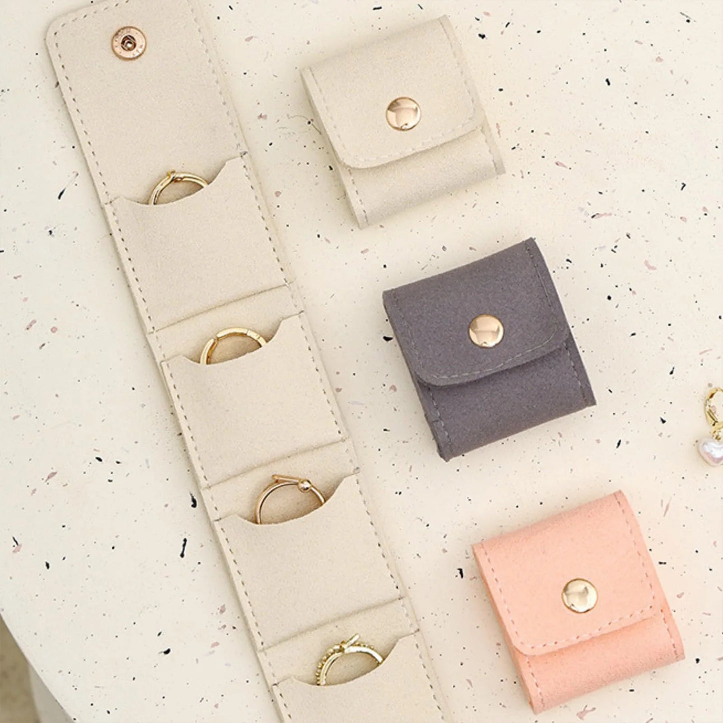 Compartmented Jewelry Bag Ring Necklaces Earrings Organizer Bag Small Accessories Simple and Portable Travel Jewelry Storage Bag Peaceful Pleasures Health and Wellness