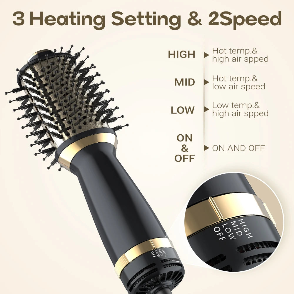 hair dryer brush in one, 4in1 hair dryer brush hair dryer with oval bucket, mini hot air brush for all hair types, suitable gift Peaceful Pleasures Health and Wellness