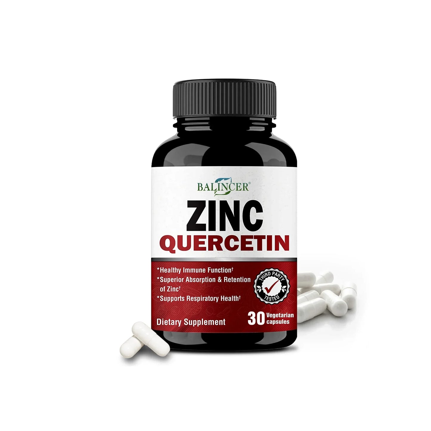 Quercetin + Zinc Vegetarian Capsules - Supports Immune, Skin and Bone Health, Nutritional Metabolism Supplement Peaceful Pleasures Health and Wellness 30 count-1 bottle