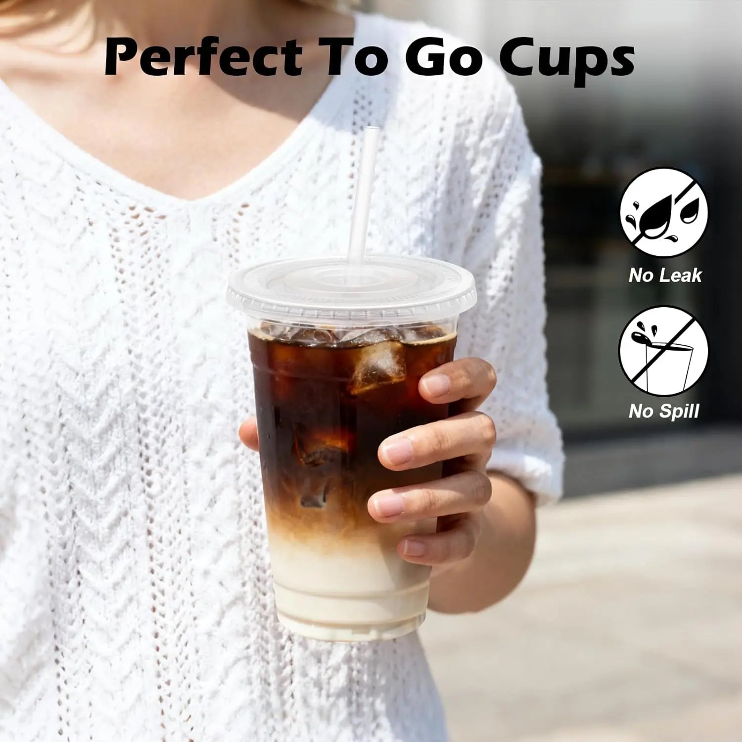 20 or 24oz Clear Plastic Cups with Lids and Straws Disposable Plastic Coffee Cups with Lids for Iced Coffee Cold Beverage Drinks Peaceful Pleasures Health and Wellness