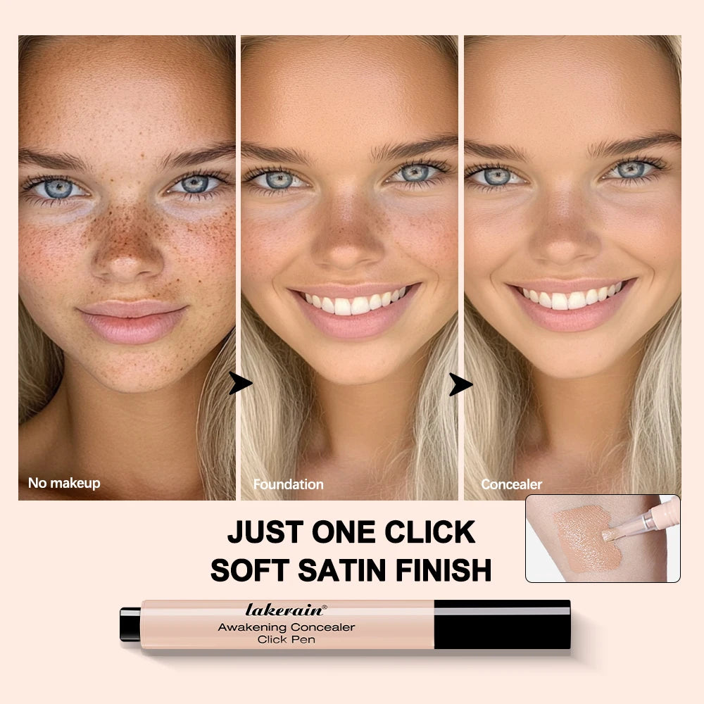 3 Colors Liquid Press Concealer Pen Detail Covering Acne Dark Circles Even Skin Tone Brightening Foundation Face Holding Makeup Peaceful Pleasures Health and Wellness