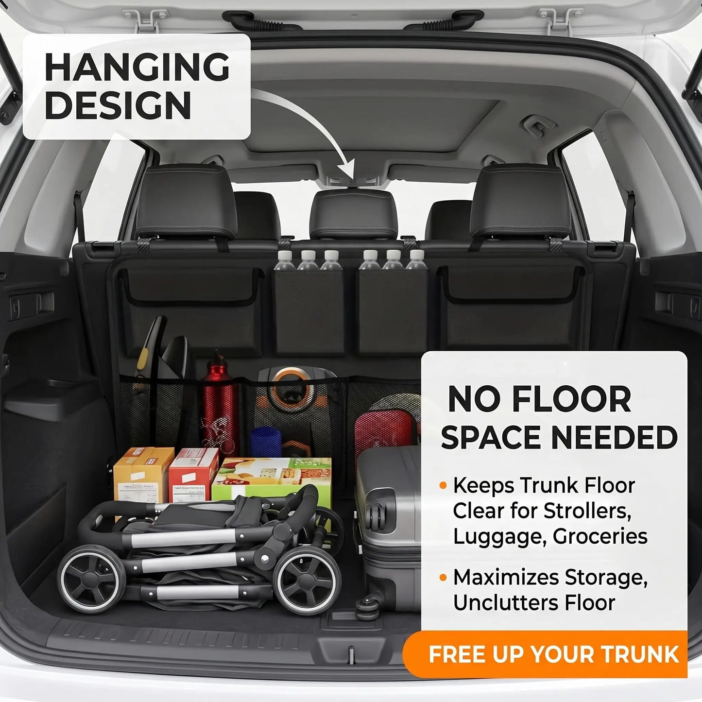 Car Trunk & Backseat Hanging Organizer – SUV Truck Van Storage