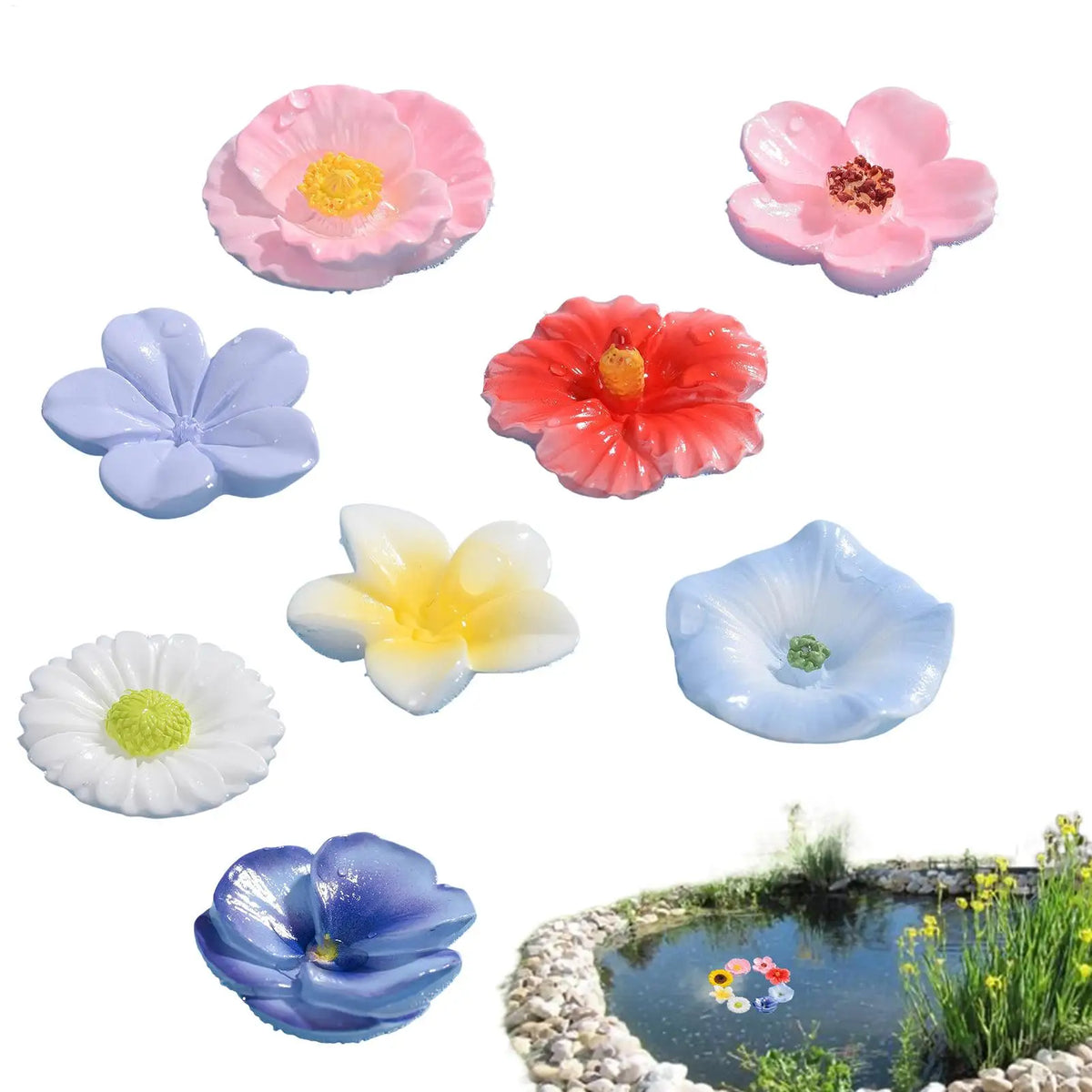 Bee Waterer 8Pcs Aesthetic Weatherproof Flower Bee Watering Station Outdoor Bird Feeder for Backyard Patio Landscape Pond Peaceful Pleasures Health and Wellness