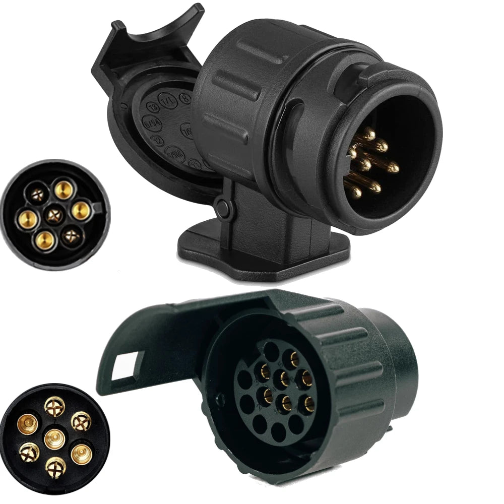 7to13/13to7 Pin Trailer Caravan Towbar Towing Electric Socket Adapter Plug Converter 12V Electrical Connector Adapter Car Truck Peaceful Pleasures Health and Wellness
