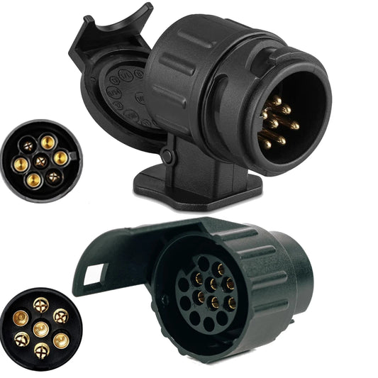 7to13/13to7 Pin Trailer Caravan Towbar Towing Electric Socket Adapter Plug Converter 12V Electrical Connector Adapter Car Truck Peaceful Pleasures Health and Wellness