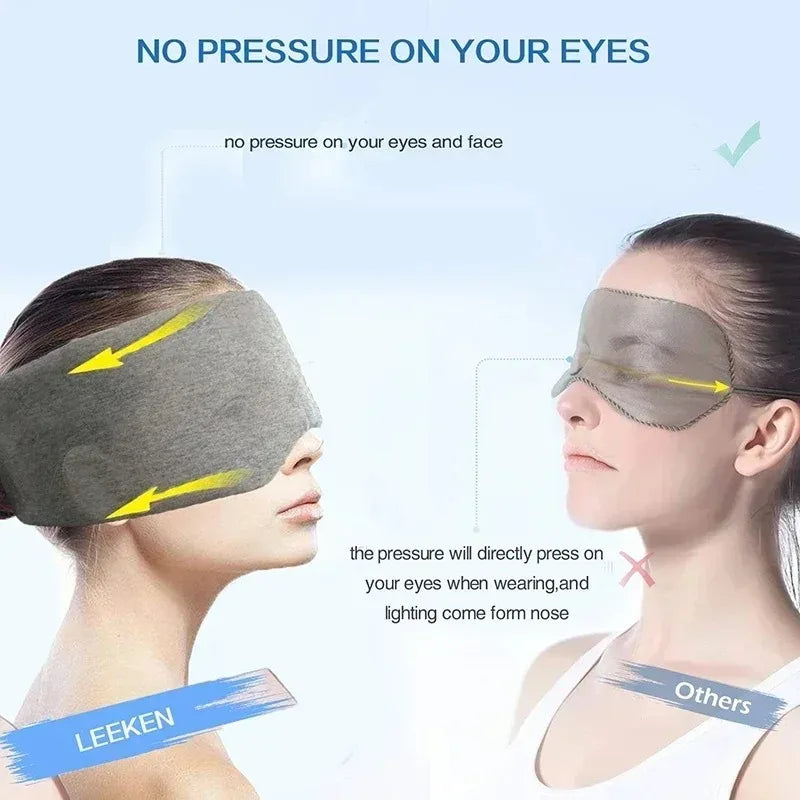 Cotton 3D Sleep Mask – Light Blocking, Soft & Adjustable Eye Mask Sleep Eye Mask Peaceful Pleasures Health and Wellness