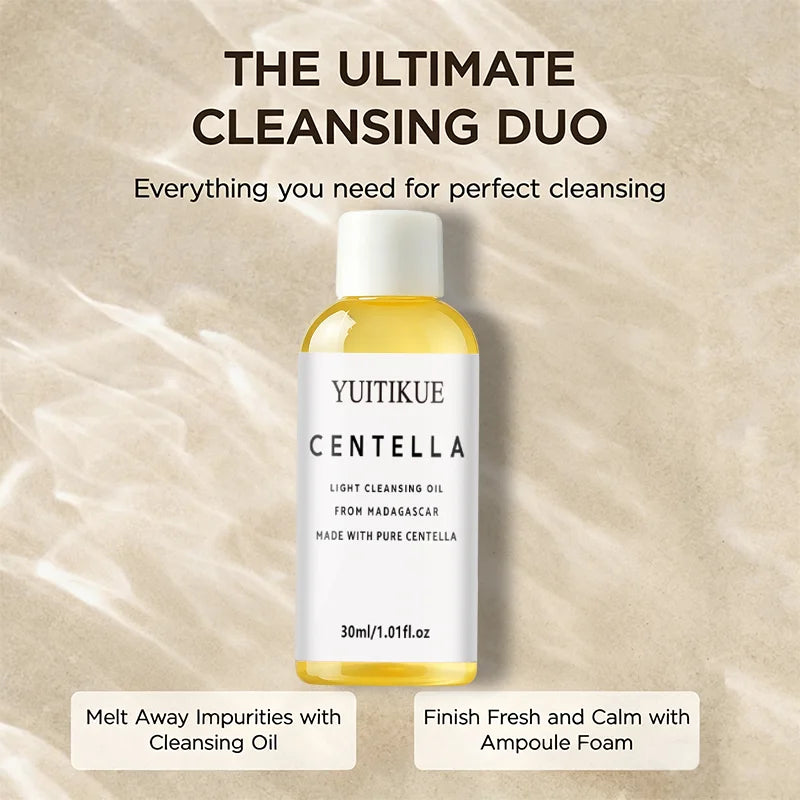 YUITIKUE Centella Light Cleansing Oil Pure Centella Gentle Makeup Remover Oil Deep Cleansing Hydrating Sensitive Skin Cleanser Peaceful Pleasures Health and Wellness