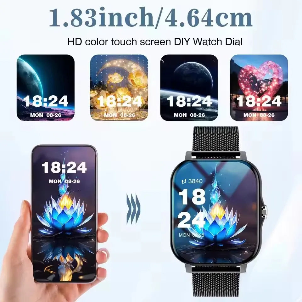 2026 New Bluetooth Call Smart Watch Information Push Men Women Health Monitoring Watch Pedometer IP68 Smartwatch For Android IOS Peaceful Pleasures Health and Wellness