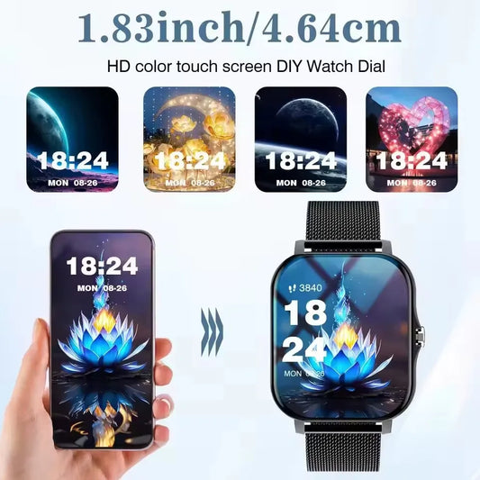2026 New Bluetooth Call Smart Watch Information Push Men Women Health Monitoring Watch Pedometer IP68 Smartwatch For Android IOS Peaceful Pleasures Health and Wellness