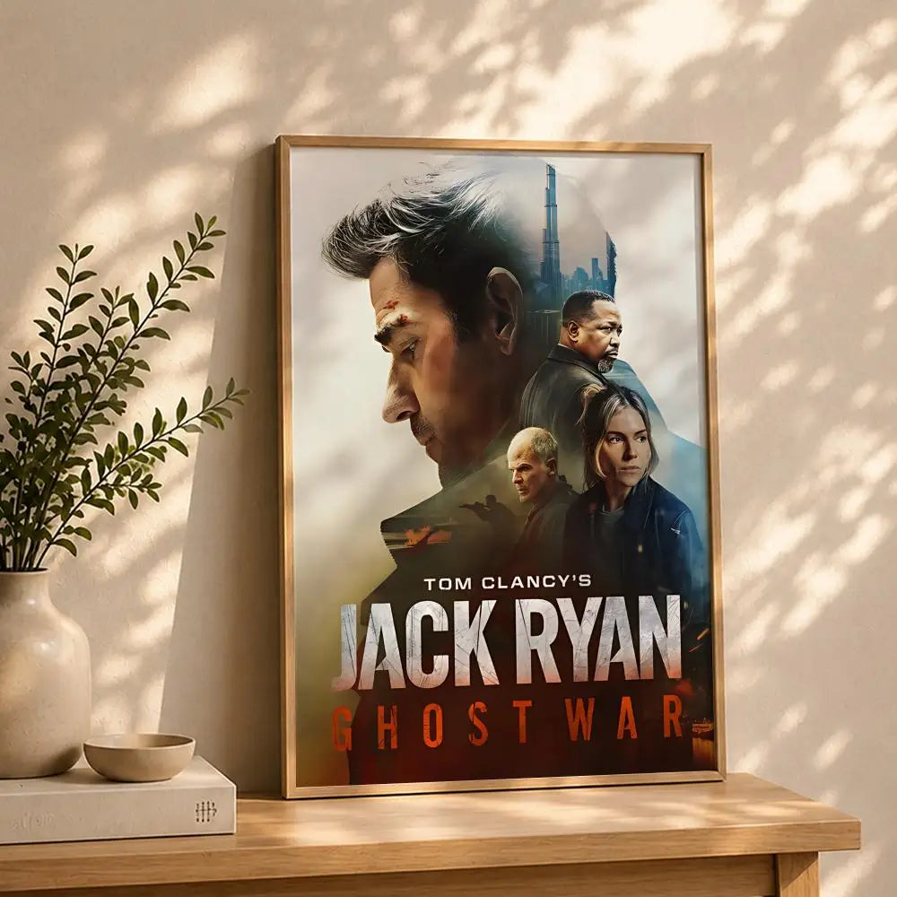 Movie-Tom Clancy's Jack Ryan: Ghost War Poster HD Self Adhesive Waterproof Wall Art Ideal for Home Office Dorm Bedroom GreatGift Peaceful Pleasures Health and Wellness White5 15X20cmNoframe