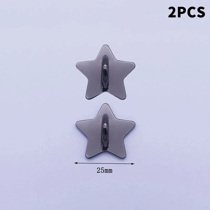 Metal Star Moon Bow Phone Charm Holder & Finger Ring Stand 2/4pc