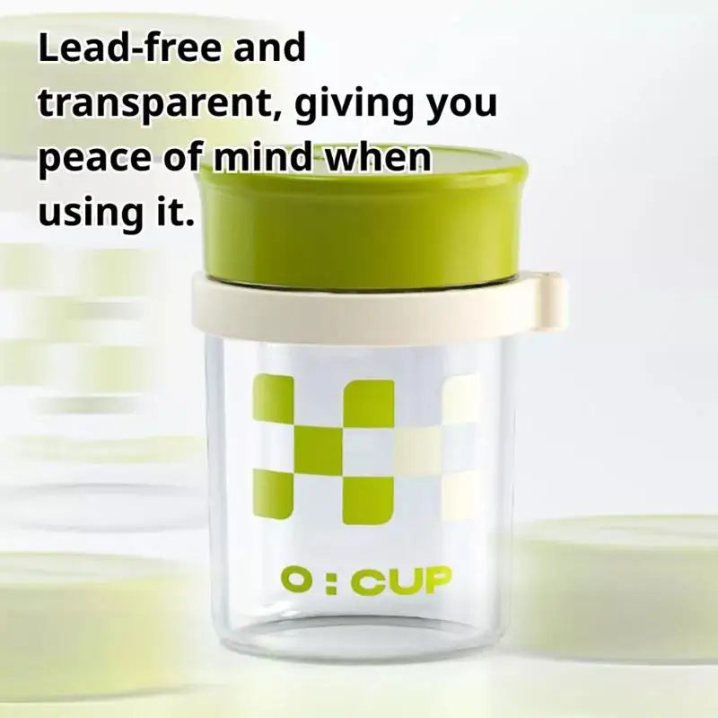 400ml Glass Overnight Oat Cup with Lid & Spoon | Breakfast Jar