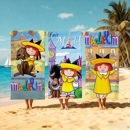 Madeline Cartoon Quick-Dry Beach Towel | Pool, Gym & Travel Quick-Dry Beach Towel Peaceful Pleasures Health and Wellness