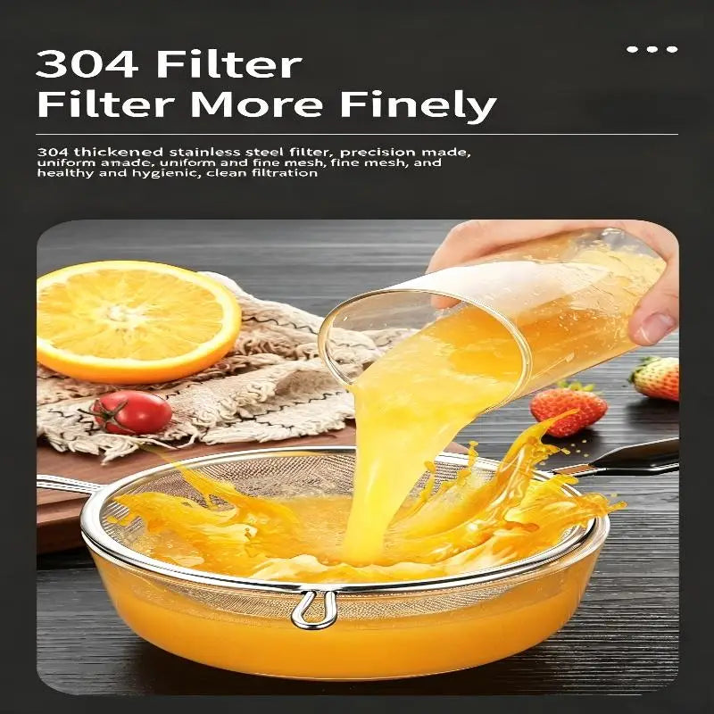 SUS 304 Fine Mesh Kitchen Strainer Set | Non-Slip Handle, 3 Sizes Fine Mesh Strainer Set Peaceful Pleasures Health and Wellness