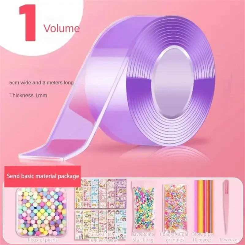 Double Sided Tape Glitter Adhesive Toy Making Home Improvement Uses Foam Colors Thermal Bonding Blow Molded Reusable Adhesive Peaceful Pleasures Health and Wellness B