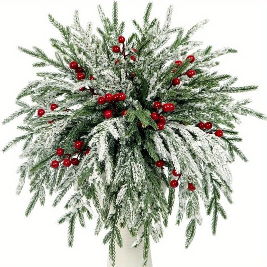 Artificial Norfolk Pine Branches Red Berries Holiday Decor Wreath Peaceful Pleasures Health and Wellness Default Title