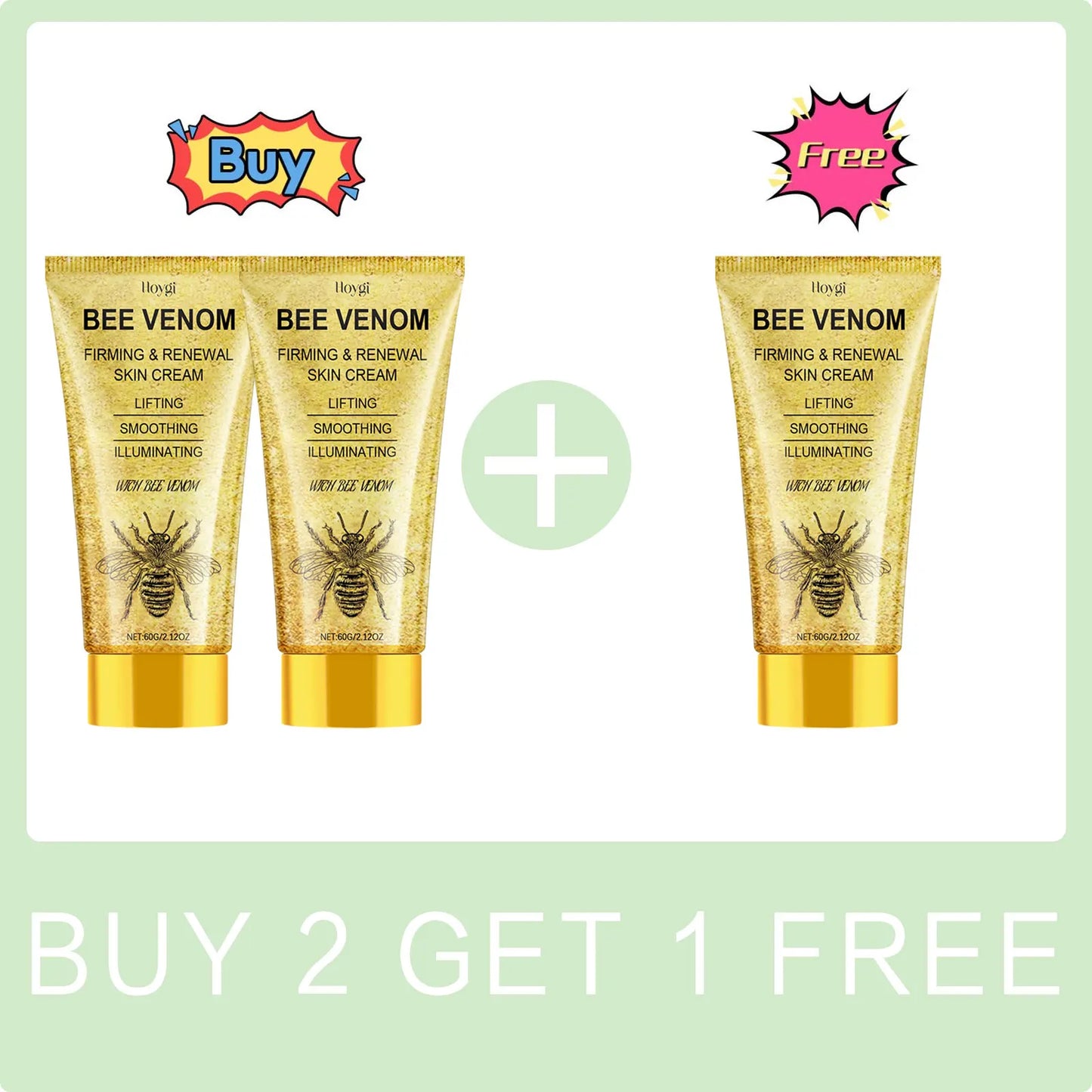 Bee Venom Face Cream Fade Fine Lines Improve Sagging Skin Firming Increase Elasticity Tightening Lifting Nourishing Facial Care Peaceful Pleasures Health and Wellness Buy 2 Get 1 Free