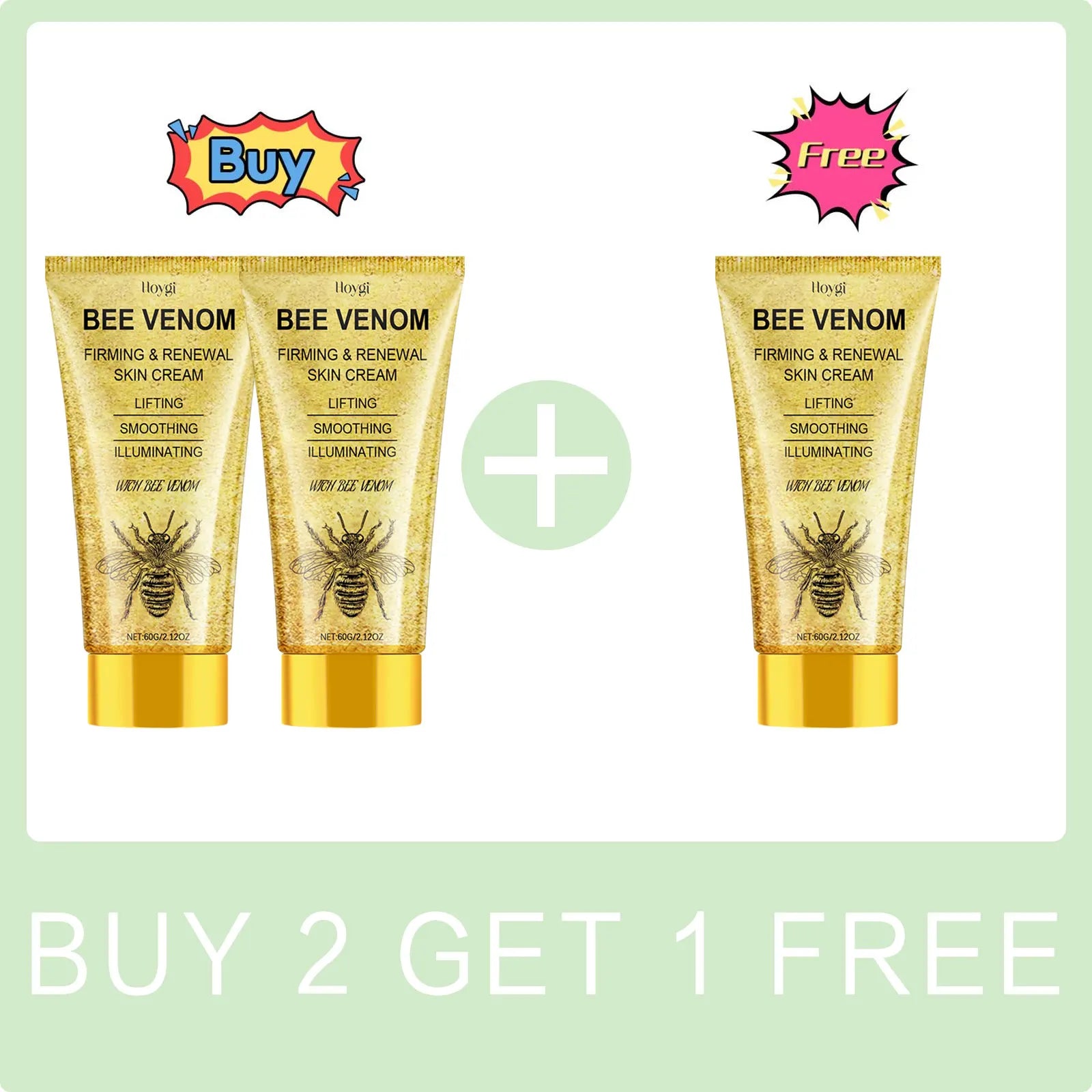 Bee Venom Face Cream Fade Fine Lines Improve Sagging Skin Firming Increase Elasticity Tightening Lifting Nourishing Facial Care Peaceful Pleasures Health and Wellness Buy 2 Get 1 Free