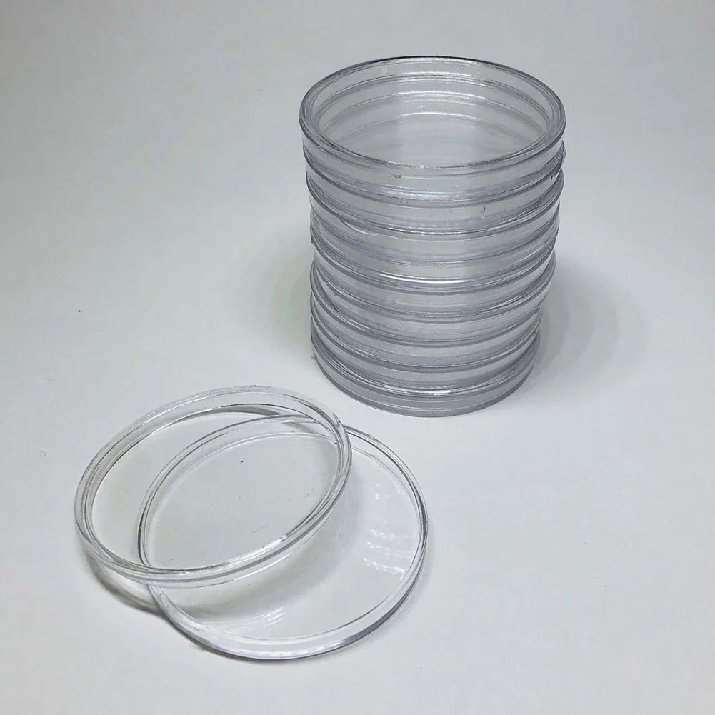 100-Pack Clear Coin Capsules 40mm | Collector Storage Cases