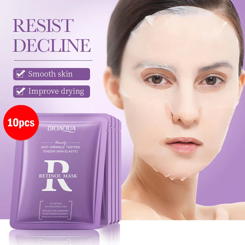 BIOAQUA Snail Hyaluronic Acid Retinol Face Mask 10pcs