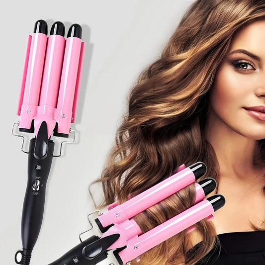 Professional Hair Curling Iron Ceramic Triple Barrel Hair-Curler Irons Hair Wave Waver Styling Tools Hair Styler Wand for Woman Peaceful Pleasures Health and Wellness