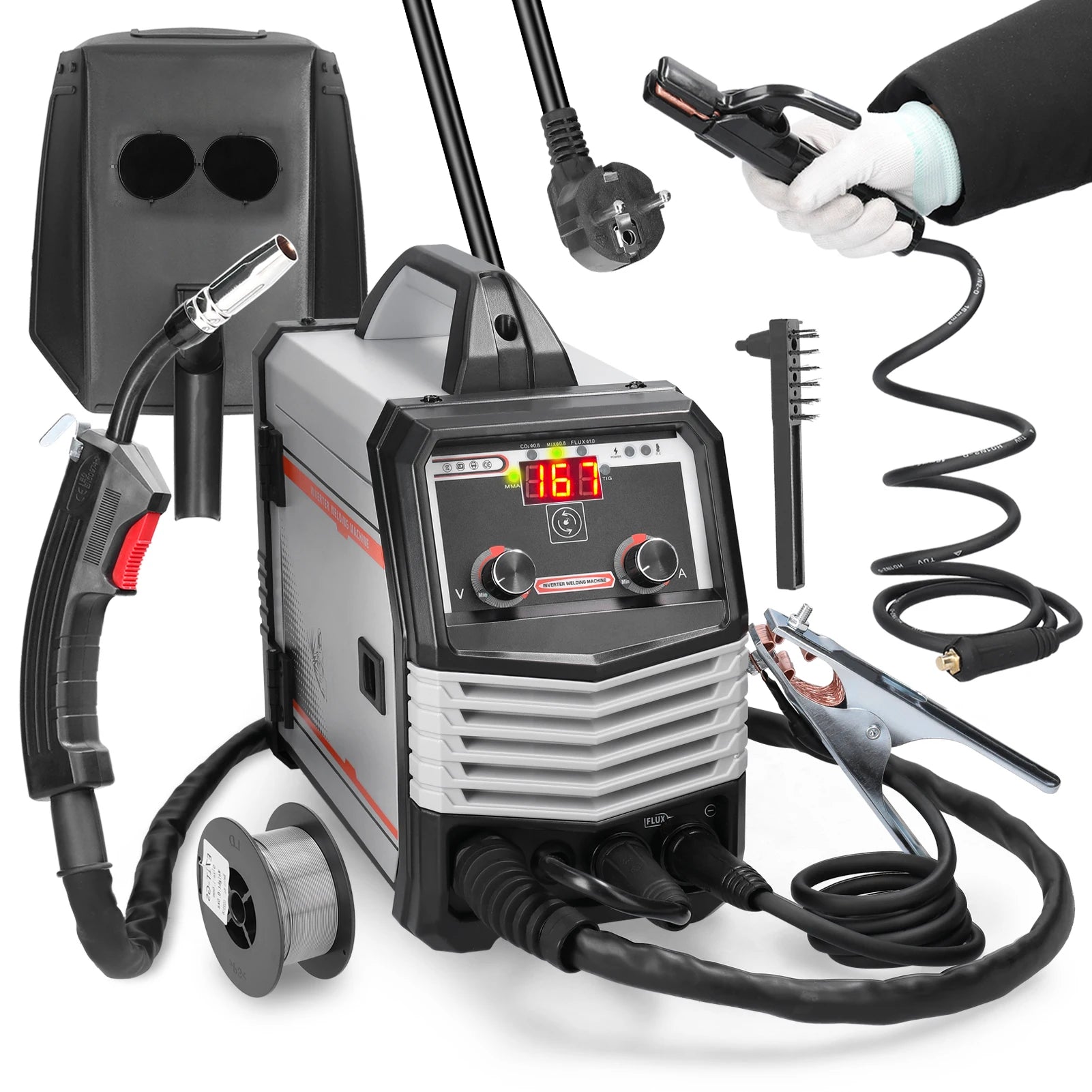 MIG MMA MAG TIG-160C Inverter Welders Electric Welding Machine Equipment Intelligent Welders 4in1/2in1/Welding Wire(optional) Peaceful Pleasures Health and Wellness