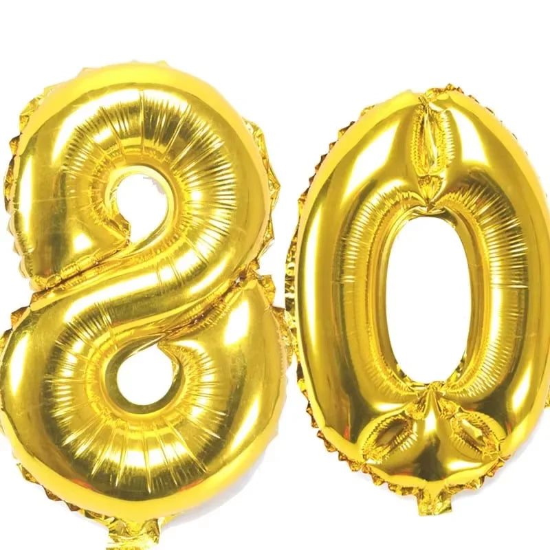 40" Giant Number Balloons – Birthday & Anniversary Gold/Silver