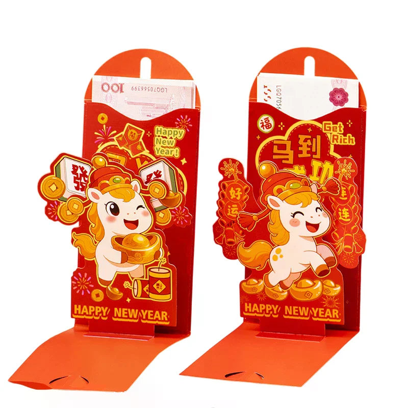 2026 Year of Horse Red Envelopes – 3D Hongbao Lucky Pockets