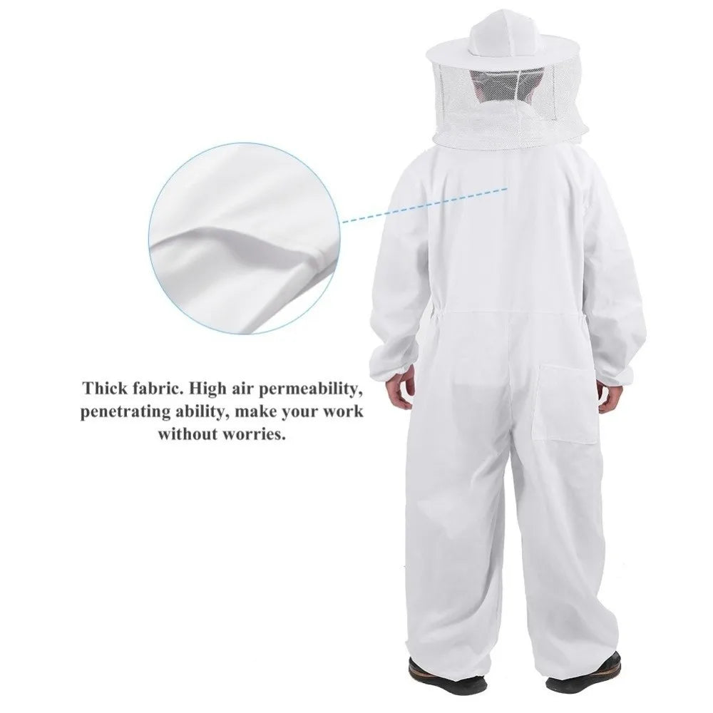 Professional Beekeepers Bee Suit Breathable Anti-Bee Beekeeping Suit Jumpsuit Zipper Elastic Cuff Bee Repellent Clothing Peaceful Pleasures Health and Wellness