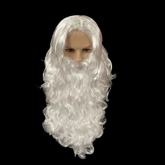 Santa Claus Wig & Beard Set | Unisex Christmas Cosplay Prop Costume Wig Set Oasis Select