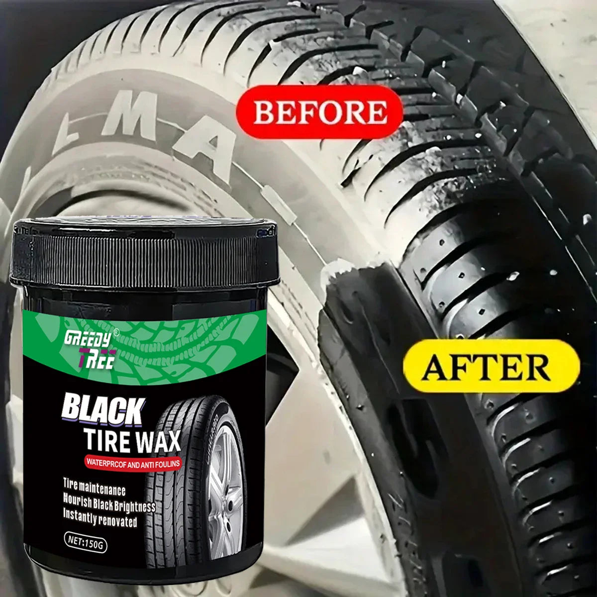 Tire Shine & Car Plastic Restorer Wax Coating – Crystal Clear
