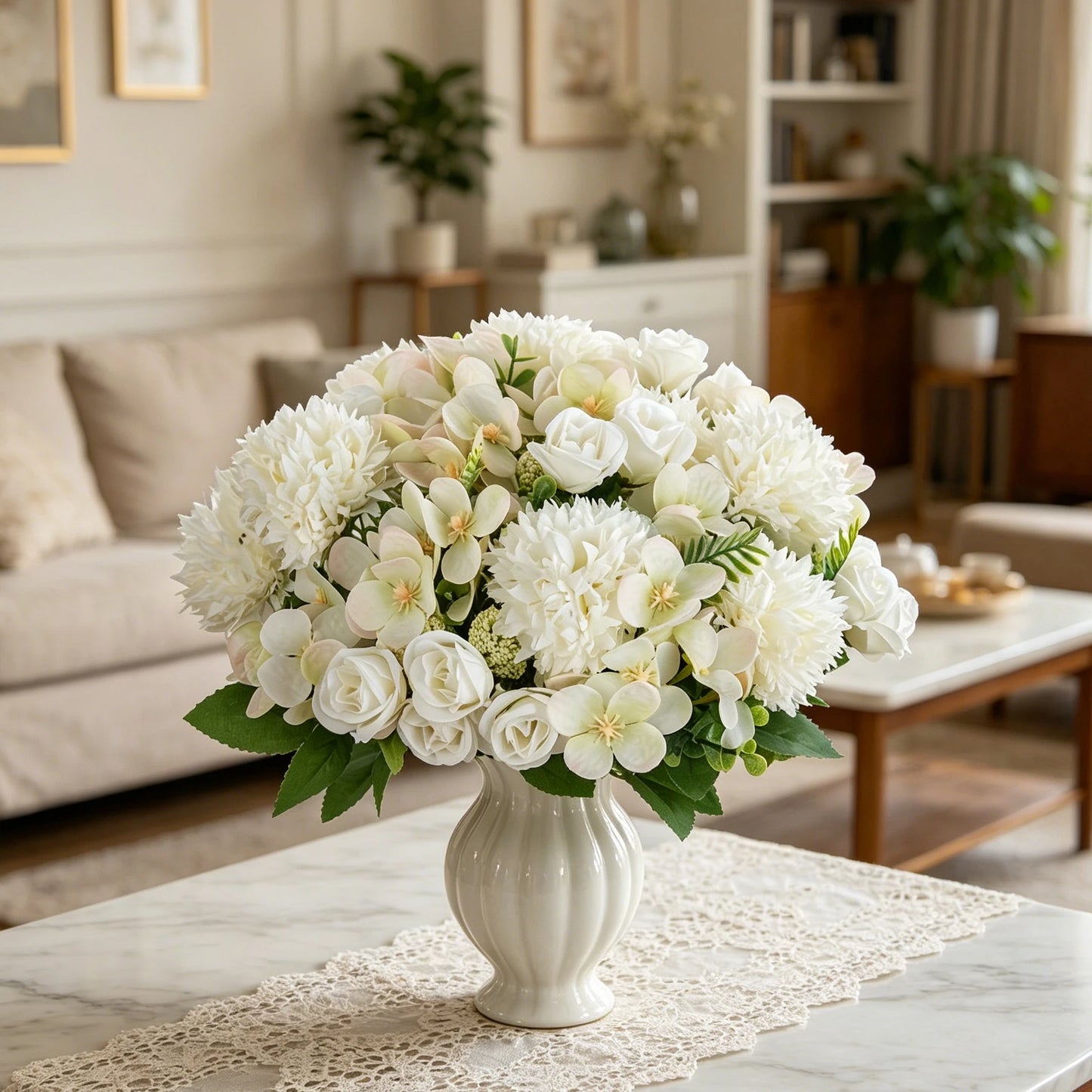 Silk Artificial Rose & Chrysanthemum Bouquet | Wedding Home Decor