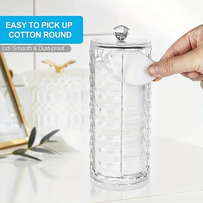 Clear Acrylic Bathroom Cup Dispenser – Diamond Grain Mouthwash Cup Holder for 3 oz Cups